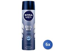 6x Bundle Nivea Cool Kick Uomo Deodorante Spray 150 Ml 1 Pz