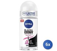 6x Bundle Nivea Deodorante Rollon Black-W.Invisib. Donna