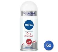 6x Bundle Nivea Deodorante Rollon Dry Confidence Donna