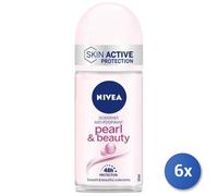 6x Bundle Nivea Deodorante Rollon Pearl & Beauty Donna