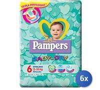 6x Bundle Pampers Baby-Dry 6 15-30 Kg. 13 Pannolini Xl Made In Italy