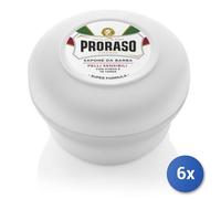 6x Bundle Proraso Sapone Da Barba In Ciotola Pelli Sensibili 150 Ml