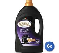 6x Bundle Spuma Di Sciampagna Liquido Lavatrice Bucato Nero Delicati 30 Lavaggi