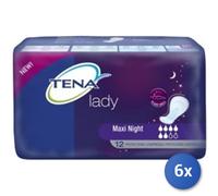 6x Bundle Tena X Incontinenza Lady Maxi Night 12 Pezzi 6 Gocce
