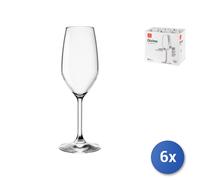 6x Calice In Vetro Trasparente Divino Flute, 24Cl