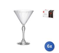 6x Calici In Vetro America '20 Per Martini Trasparente Cl25