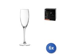 6x Calici In Vetro Trasparente Cabernet Per Flute, 16Cl