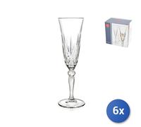 6x Calici In Vetro Trasparente Melodia Per Flute Cl16