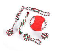 6x Cane Giocattoli Corda Tradizionale Natale Elementi da Tirare Di Guerra