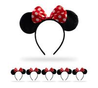 6x Cerchietti Orecchie Topolino Capelli Bimba Frontino Cartoni Animati Carnevale