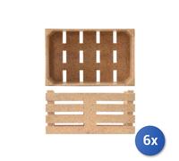 6x Cestini Plastica RiciClata 11x7x5,5 Cm Beige H&H