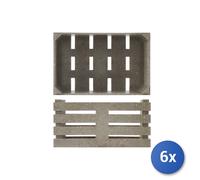 6x Cestini Plastica RiciClata 11x7x5,5 Cm Grigio H&H