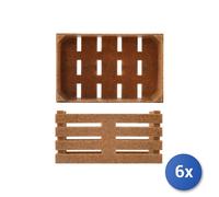 6x Cestini Plastica RiciClata 11x7x5,5 Cm Marrone H&H