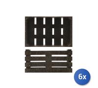6x Cestini Plastica RiciClata 11x7x5,5 Cm Nero H&H