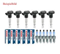 6x Champion Bobina + 6x Bosch Candela Doppio Iridio per Mercedes-Benz SLK