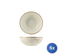 6x Ciotole Bolo H&H Reactive In Stoneware, Ø 17Cm, Ivory