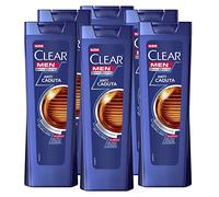 6x Clear Men Anti Caduta Shampoo Antiforfora Con Estratti di Ginseng per Capelli Deboli Utilizzo Giornaliero - 6 Flaconi da 225ml