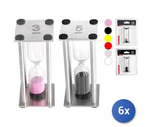 6x Clessidre Metallo Assortito 3/5min Home