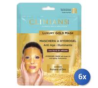 6x Clinians Viso Maschera Tessuto Luxury Gold