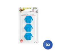 6x Confezione 3 Ganci Adesivi Esagonali 1/3 Home