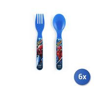 6x Confezione Cucchiaini E Forchette Spiderman Marvel Lulabi