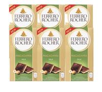 6X Confezione Per Ferrero Rocher Macadamia Milk Nocciola & Noci di Macadamia, Tavoletta al Latte, Nocciola e Noci di Macadamia, 6x90g