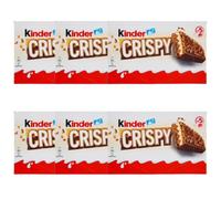6X Confezione per Kinder Crispy, 5 Wafer Croccanti Ricoperti di Cioccolato al Latte con Granella di Biscotto e Doppio Ripieno al Latte Kinder e Cacao,6 Confezioni da 170g
