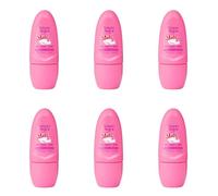 6X Confezione per Tulipan Negro Deodorante Roll-On Fresa y Nata, Fragola e Panna, Set da 6 Pezzi, 50ml Ciascuno, Rosa