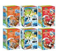 6X Confezione Per Valfrutta Mix Triangolini Succhi di Frutta per Bambini al gusto di Albicocca, Pera e Pesca 100% Naturale, Scatola 6x8x100ml, 2 per ogni gusto