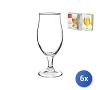 6x Confezioni Bormioli Rocco di 3 calici da birra modello executive in vetro con