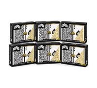 6x COPAG Elite Bridge Gold E Black Mazzi Di Carte In Plastica Doppio Mazzo