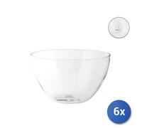 6x Coppe in borosilicato di colore trasparente di cm 18,5