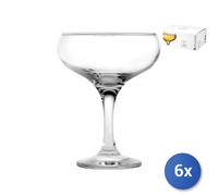 6x Coppe In Vetro Modello Bistro Champagne, 27Cl, Trasparente