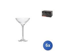 6x Coppe In Vetro Trasparente Decorato Symetrie Per Martini, 21Cm