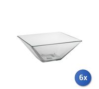 6x Coppe In Vetro Trasparente Quadrata Modi' Cm 8