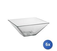 6x Coppe In Vetro Trasparente Quadrata Modi' Cm10