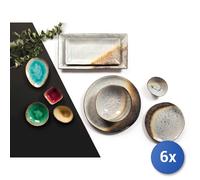 6x Coppetta In Stoneware Crackle Ottanio Cm10Xh4, H&H