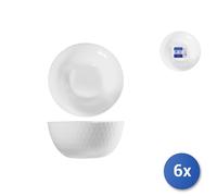 6x Coppetta In Vetro Opale Pampille Bianco, 13Cm