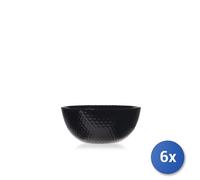 6x Coppetta In Vetro Opale Pampille Nero, 13Cm