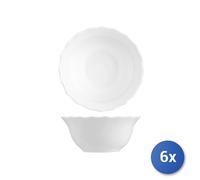 6x Coppetta In Vetro Opale Trianon Bianco Cm12,5