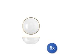 6x Coppetta In Vetro Trasparente Bordo Oro, Trasure, 15X6,5Cm