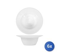 6x Coppette In Vetro Opale Ronda Bianca Gourmet Cm15