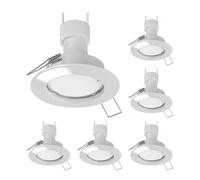 6x cornice da incasso a soffitto FERE rotonda bianco lucido
