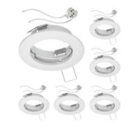 ledscom.de 6 pezzi Telaio da incasso a soffitto FERE telaio da incasso bianco opaco (LED/alogeno/MR16/50mm) incl. presa GU5.3