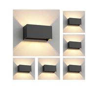 6x CUBEL applique per esterni IP65 up/downlight antracite opaco rettangolare 2x