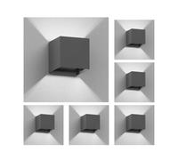 6x CUBEL lampada da parete per esterni IP65 up/downlight antracite opaco