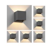 6x CUBEL lampada da parete per esterni IP65 up/downlight antracite opaco