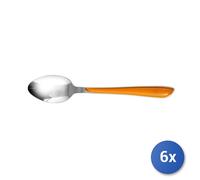 6x Cucchiai Da Tavola Eclat Manico Arancio In Acciaio Inox