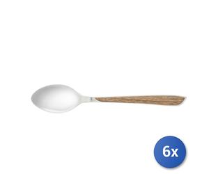 6x Cucchiai Da Tavola In Acciaio Inox Eclat Manico Bois Clair