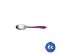 6x Cucchiaini Da Caffe' Eclat Manico Prugna In Acciaio Inox
